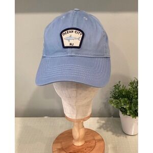 Ocean City NJ New Jersey Hat Cap Blue Shark Patch Beach Vacation - Youth Size
